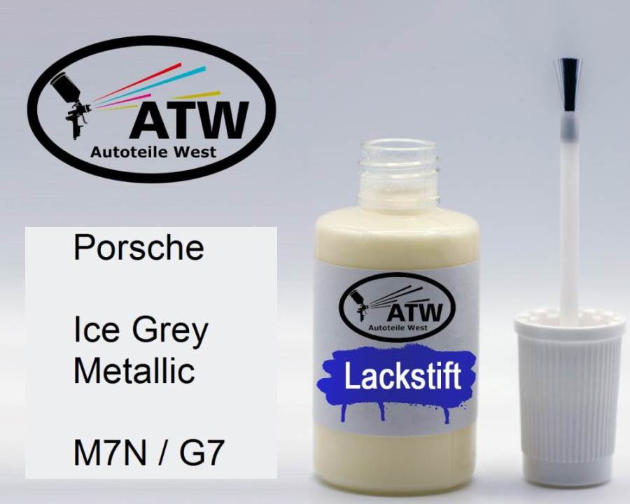 Porsche, Ice Grey Metallic, M7N / G7: 20ml Lackstift, von ATW Autoteile West.